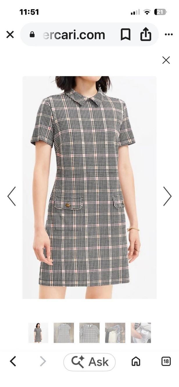 Loft Womens Plaid Dress Size XL